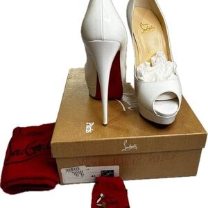 Christian Louboutin Lady Peep 150 mm size 42 white patent leather